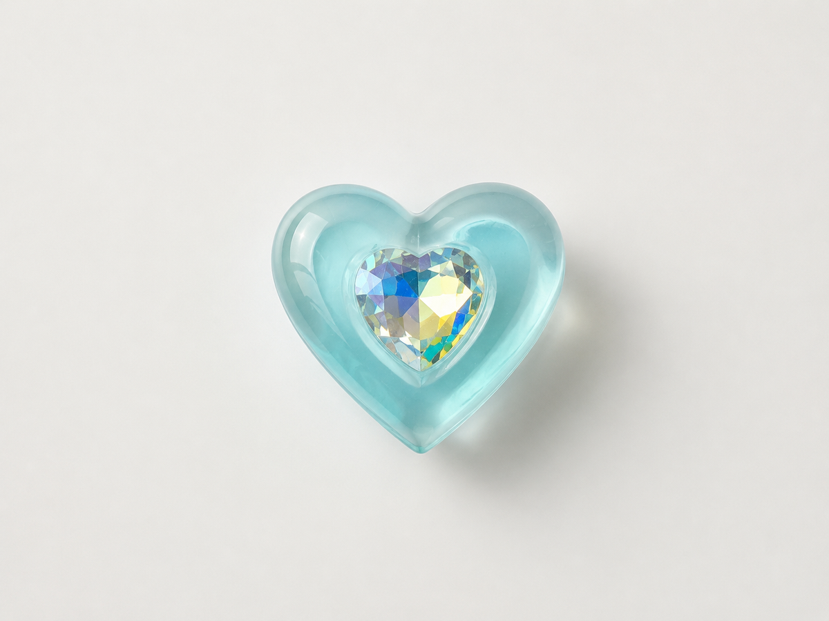 Set of 3 - Blue Heart Charm