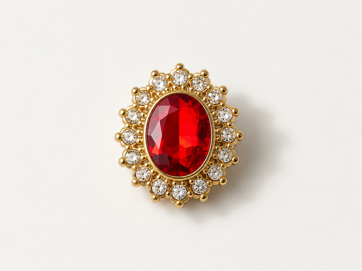 Set of 3 - Ruby Halo Charm