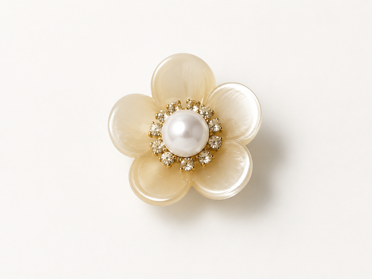 Set of 3 - Pearl Blossom Charm